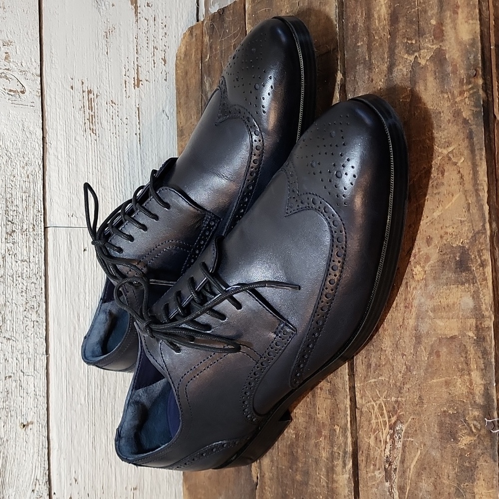 COLE HAAN GRAND.OS Blue Leather Men's Oxford Dress Shoes SZ 11